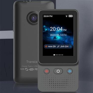 Imagem de Dispositivo tradutor de idiomas AI, tradução de voz bidirecional em tempo real com 138 idiomas, tradutor WiFi com gravador, portátil para aprendizagem de viagens e negócios