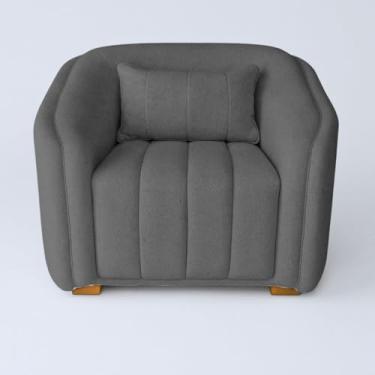 Imagem de Poltrona Confortável para Sala de Estar Ergonômica Sala de Espera Contemporânea MOBLAN decor (Cinza escuro)