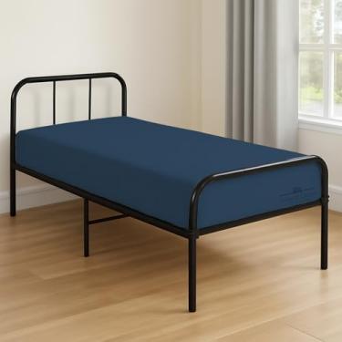 Imagem de Lençol com elástico para berço 63,5 cm x 190,5 cm - 100% algodão egípcio - 1 peça de lençol de baixo tamanho berço, ajuste confortável para colchão estreito de solteiro/beliche RVs/camas de hóspedes