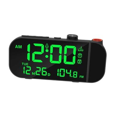 Imagem de WeiLaiKeQi Despertador de projeção, relógio de mesa, decoração para casa, display LED transparente para sala de aula de cabeceira, Preto