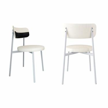 Imagem de 2 Unidades Cadeira Kyta fixa C/4 Pés 50 X 44,7 X 83,8 cm Pés Brancos