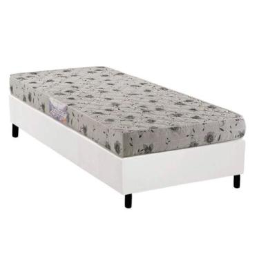 Imagem de Conjunto Box Solteiro: Colchão Espuma Herval D26 Sueño Liso + Base CRC