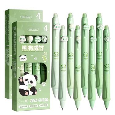 Imagem de YYaaloa 8 peças de canetas de gel apagáveis retráteis fofas de ponta fina 0,5 mm, tintas azuis e pretas fazem com que os erros desapareçam para planejador de escrita e palavras cruzadas (verde)