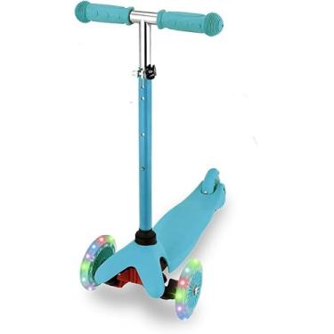 Imagem de Patinete Regulável Infantil 3 Rodinhas Com Led Para Crianças Até 40kg Cor:Azul(STO1936AZ)