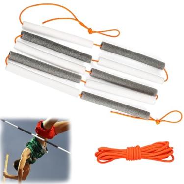 Imagem de Equipamento de treinamento de salto alto elástico com corda elástica de 89 cm, equipamento de treinamento de 16,4 m, barra de ginástica dobrável, barra transversal elástica elástica de salto alto