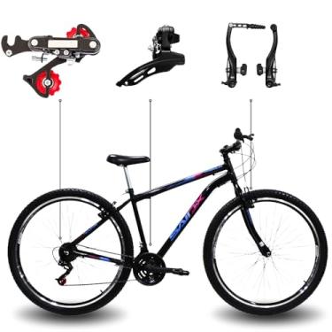 Imagem de Bicicleta Aro 29 Bike Saidx Premium 21 Vel Quadro de Aço Carbono (Azul e Rosa)