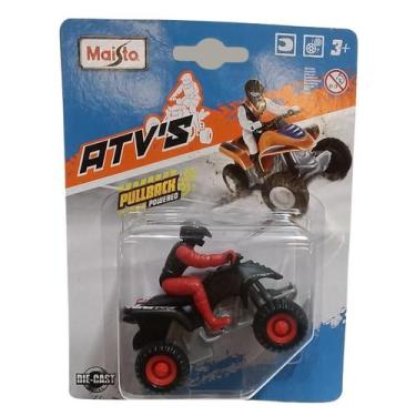 Imagem de Miniatura Quadriciclo Preto Com Piloto Vermelho E Preto Maisto 15026