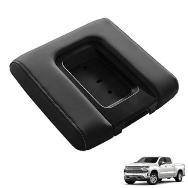 Imagem de Mievlyo Tampa do apoio de braço do console central do banco dianteiro preta compatível com Chevy Silverado Suburban Tahoe GMC Yukon Sierra para Cadillac Escalade ESV 2014-2020, substitui 22881398