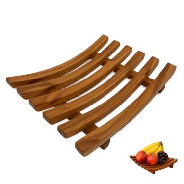 Imagem de Fruteira de Mesa em Madeira Rústica 32cm – Decoração Sofisticada, Design Artesanal, Ideal Cozinha e Sala