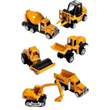 Imagem de Kit 6 Carrinhos Bombeiro Policia Construtor em Miniatura, Escala 1:60, Construção, 8cm, Brinquedo Infantil (Construtor)