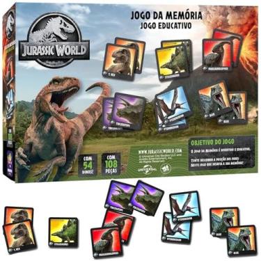 Imagem de Jogo Da Memoria Dinossauros Jurassic World T-Rex 108 Peças - Mimo