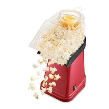 Imagem de Pipoqueira Elétrica Gourmet sem Óleo 110V Ar Quente com 1200W Copo Dosador Vermelha/Preta - CA87