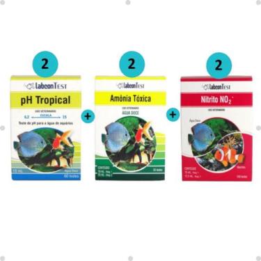Imagem de Kit 2 Labcon PH Tropical 15ml + 2 Labcon Amônia Água Doce + 2 Labcon N