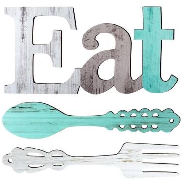 Imagem de Conjunto de decoração de parede Jetec Eat Sign, garfo e colher de made