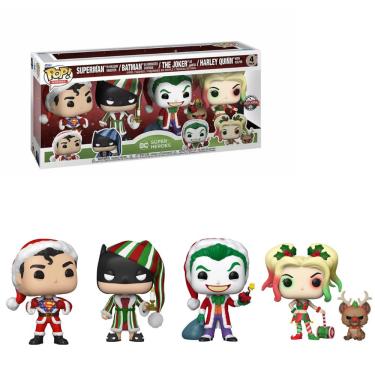Imagem de Funko Pop DC Holiday Superman Batman Joker Harley 4Pack