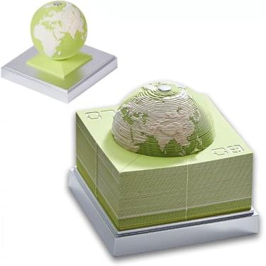 Imagem de Calendário 3D 2026 estéreo terra calendário bloco de notas 365 dias agendador rasgar papel escultura modelo terra escultura para planejar e organizar sua casa, escola ou escritório (verde)