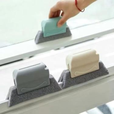 Imagem de Limpador Janela Escova Limpeza Cantos Multiuso Janelas Cozinha Fogão Limpa Canto Casa Microfibra (3)