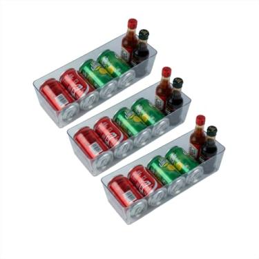 Imagem de Kit Organizadores de Geladeira Multiuso Organiza Armário Cozinha Latas 3 Peças