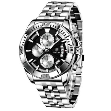 Imagem de Relógio Masculino De Pulso Quartzo Em Aço Inoxidável Esportivo à Prova D´agua Preto