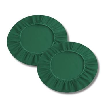 Imagem de Kit 2 Capa para Sousplat Basic, Tecido Oxford, Verde, Branco, Palha Preto, Vermelho, 35cm Diâmetro, Decoração Mesa de Jantar (Verde)