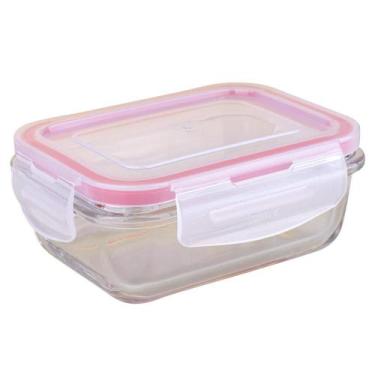 Imagem de Pote Retangular de Vidro 330ml com Tampa Hermética Cazza