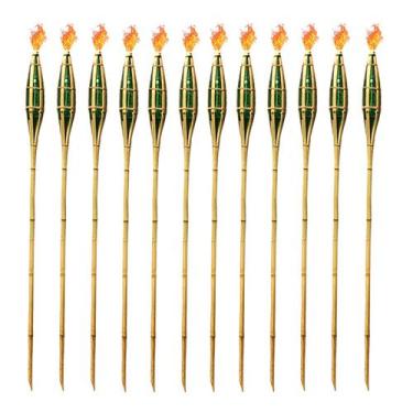 Imagem de Kit 12 Tochas Iluminação De Bambu P/ Decoração Desmontável - Real Seda