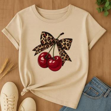Imagem de Camiseta Feminina Tshirt Cherry Sweet Cereja Blusinha Blusa - Camisa B