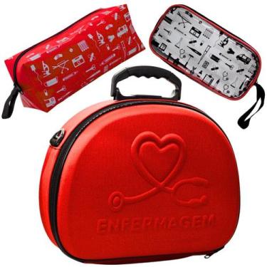 Imagem de Kit Maleta Médica Bolsinha Case Capinha Aparelho Pressão Estetoscópio 