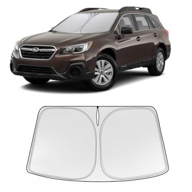 Imagem de Guarda-sol dobrável WODSTA Cobertura total Para-brisa Para-brisa Compatível com Subaru Outback 2015-2019 Todos os modelos 4 camadas espessas Windows Visor 240T Poliéster Para-brisas Para-brisas