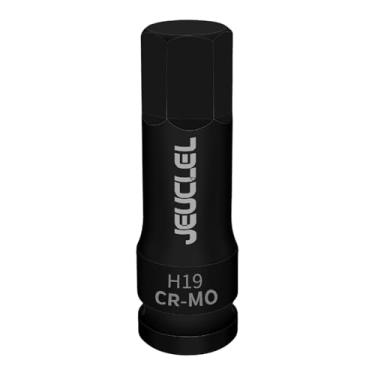 Imagem de JEUCLEL Soquete de broca de impacto hexagonal de 19 mm, soquete Allen de acionamento de impacto H19 de 1/2 polegada, adaptador de chave de fenda sextavada de aço Cr-Mo para chaves catracas elétricas