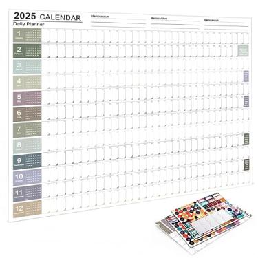 Imagem de Wonafa Calendário de parede anual 2025 - de janeiro de 2025 a dezembro de 2025, calendário de parede 2025, 74 cm x 52 cm (aberto), papel grosso, calendário de ano inteiro, uma página, papel dobrado
