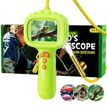 Imagem de Câmera endoscópica infantil, câmera infantil Ashfly 1080P, brinquedo STEM para jardim ao ar livre camping descoberta natureza, presente de aniversário para 4 5 6 7 8 9 10 anos meninos e meninas (verde