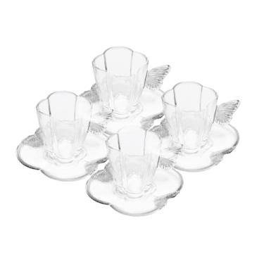 Imagem de WOLFF - Conjunto 4 Xícaras de Café de Vidro com Pires Butterfly 80ml