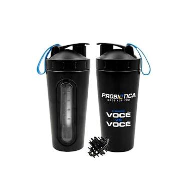 Imagem de Coqueteleira Inox Preta - Probiótica - 600ml - Praticidade e Estilo