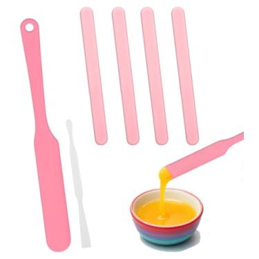 Imagem de 6 aplicadores de cera de silicone, espátulas reutilizáveis de cera dura para remoção de pelos, depilação corporal, salão de beleza, uso doméstico, espátulas de cera