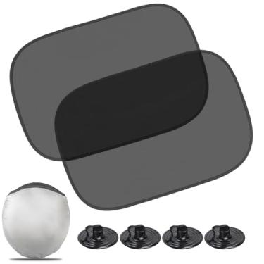 Imagem de Persiana de janela de carro para bebês (50,8 x 30,5 cm), pacote com 2 persianas transparentes para janela de carro, persiana para bebê no carro com ventosas, proteção solar completa para