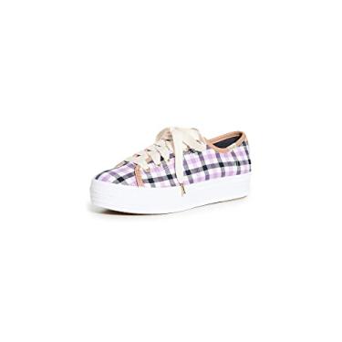 Imagem de Keds Tênis feminino Triple Kick, Gingham Flanela Creme/Roxo, 6