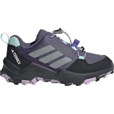 Imagem de adidas Tênis infantil unissex Terrex Ax4s Speed Lacing para caminhada, Violeta pré-amada/prata fosco/ameixa em pó, 13.5 Little Kid
