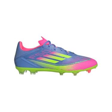 Imagem de adidas Tênis unissex adulto F50 League Firm Multi Ground, Blue Fusion/Limão lúcido/Rosa lúcido, 34/35 BR