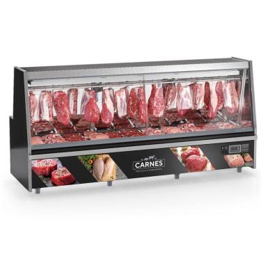 Imagem de Balcão Frigorifico Turino Com Depósito Gats300d Gelopar Expositor De Carnes Preto 220v