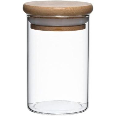 Imagem de Pote Hermético De Vidro Borossilicato Com Tampa Bambu 110ml