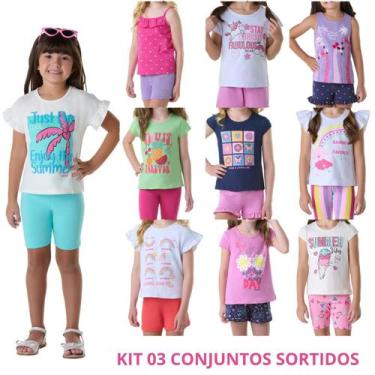 Imagem de Kit Sortido 6 Peças de Roupas Infantis Meninas Verão Tamanho:8Cor:Sort