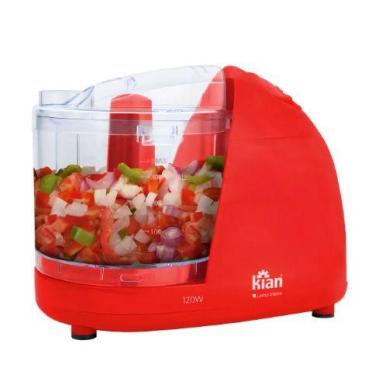 Imagem de Mini Processador 500ml Inox Vermelho 120W Kian 220V