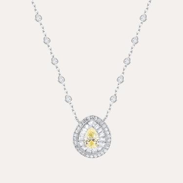 Imagem de Colar Gota Yellow Fancy Prata 925