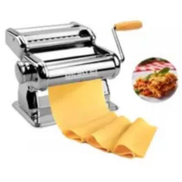 Imagem de Máquina Fazer Macarrão Massas Caseiro Abrir Fresca Cortar