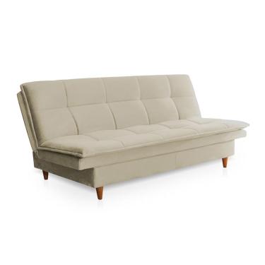Imagem de Sofá-Cama Casal 3 Lugares Mirage Veludo Bege
