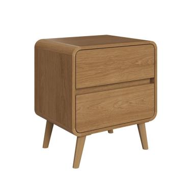 Imagem de Mesa de Cabeceira Curve 2 Gavetas Carvalho Xingu