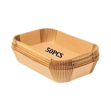 Imagem de Papel Para Air Fryer Descartável 50 100pcs Retangular À Prova De Óleo 