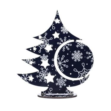 Imagem de Árvore Natalina Adesivada MDF com Base Corte a Laser 3mm Decorativa para Mesa e Ceia (Azul)