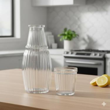 Imagem de Jarra de Vidro com Copo 1 Litro Moringa para Água e Suco Utilidade Doméstica